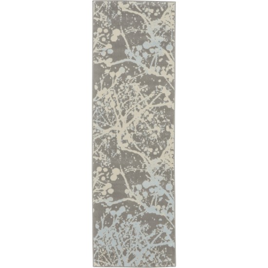 Nourison Jubilant JUB12 Runner Rug, Grey, 2'3" x 7'3"