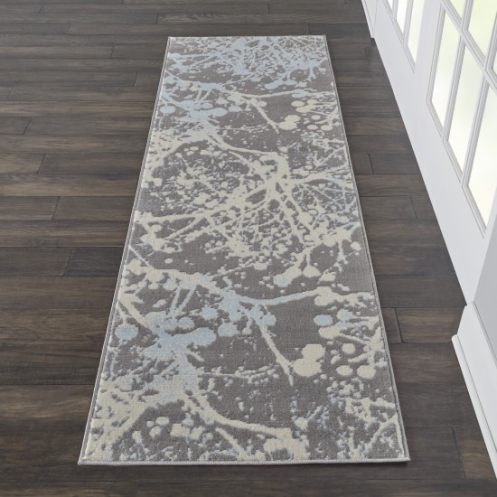 Nourison Jubilant JUB12 Runner Rug, Grey, 2'3" x 7'3"