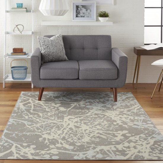 Nourison Jubilant JUB12 Area Rug, Grey, 4' x 6'