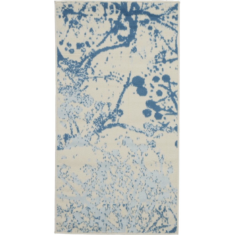 Nourison Jubilant JUB12 Area Rug, Ivory/Blue, 2' x 4'