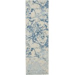 Nourison Jubilant JUB12 Runner Rug, Ivory/Blue, 2'3" x 7'3"