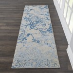 Nourison Jubilant JUB12 Runner Rug, Ivory/Blue, 2'3" x 7'3"