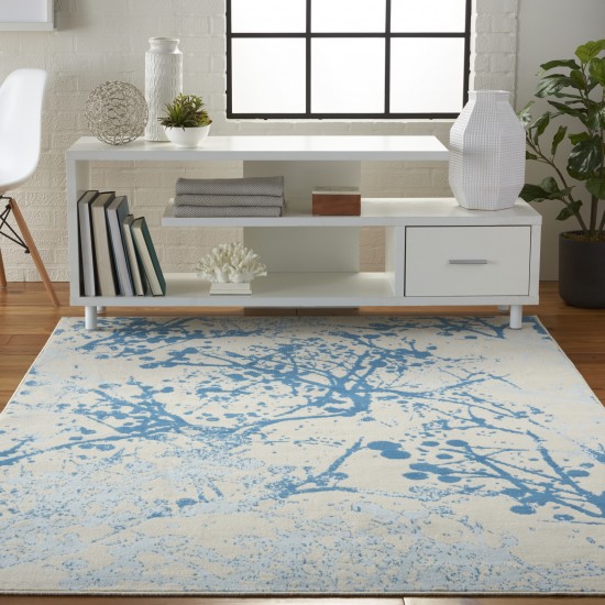 Nourison Jubilant JUB12 Area Rug, Ivory/Blue, 4' x 6'