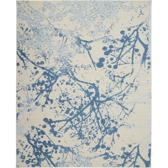 Nourison Jubilant JUB12 Area Rug, Ivory/Blue, 7'10" x 9'10"