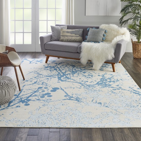 Nourison Jubilant JUB12 Area Rug, Ivory/Blue, 7'10" x 9'10"