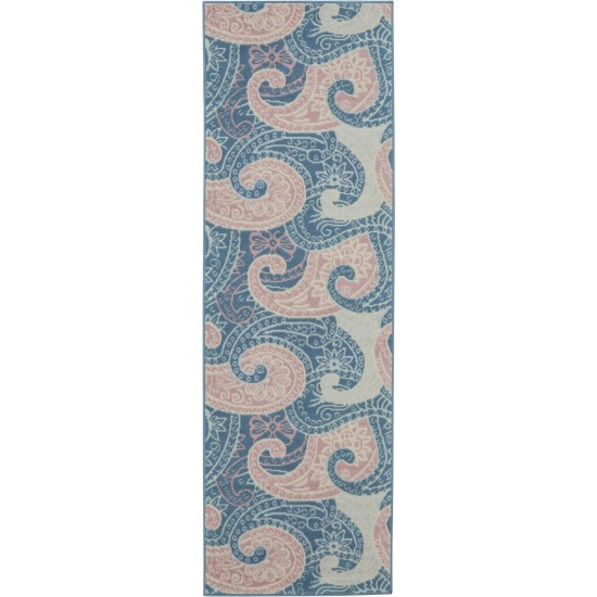 Nourison Jubilant JUB13 Runner Rug, Blue, 2'3" x 7'3"