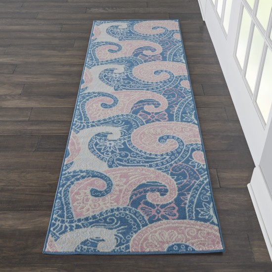 Nourison Jubilant JUB13 Runner Rug, Blue, 2'3" x 7'3"