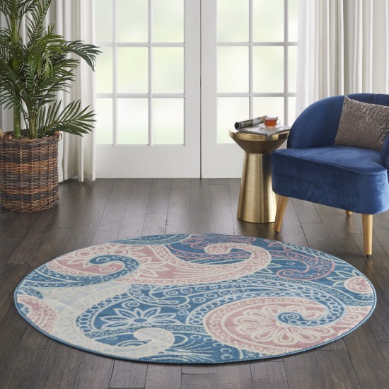 Nourison Jubilant JUB13 Area Rug, Blue, 5'3" x Round