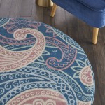 Nourison Jubilant JUB13 Area Rug, Blue, 5'3" x Round