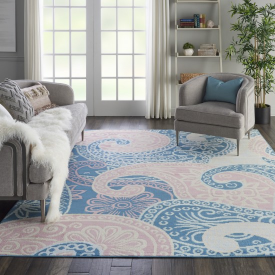 Nourison Jubilant JUB13 Area Rug, Blue, 7'10" x 9'10"