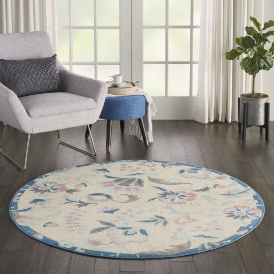 Nourison Jubilant JUB15 Area Rug, Ivory/Multicolor, 5'3" x Round