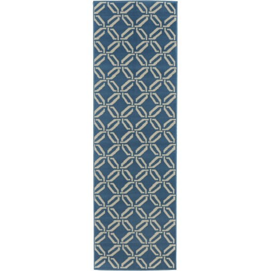 Nourison Jubilant JUB17 Runner Rug, Blue, 2'3" x 7'3"