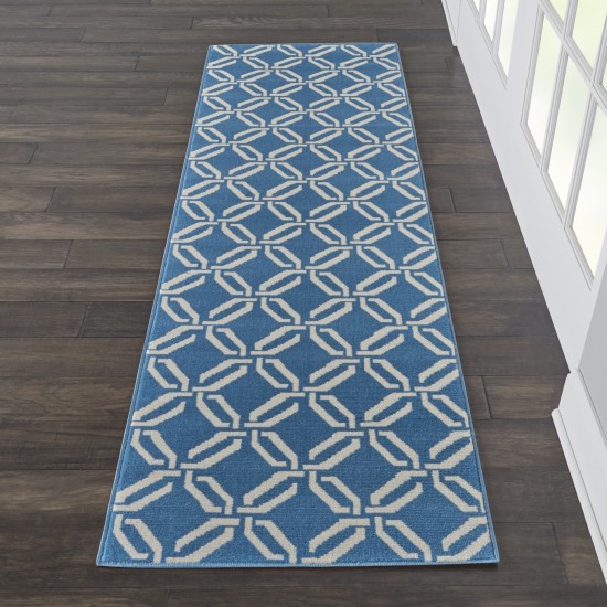 Nourison Jubilant JUB17 Runner Rug, Blue, 2'3" x 7'3"