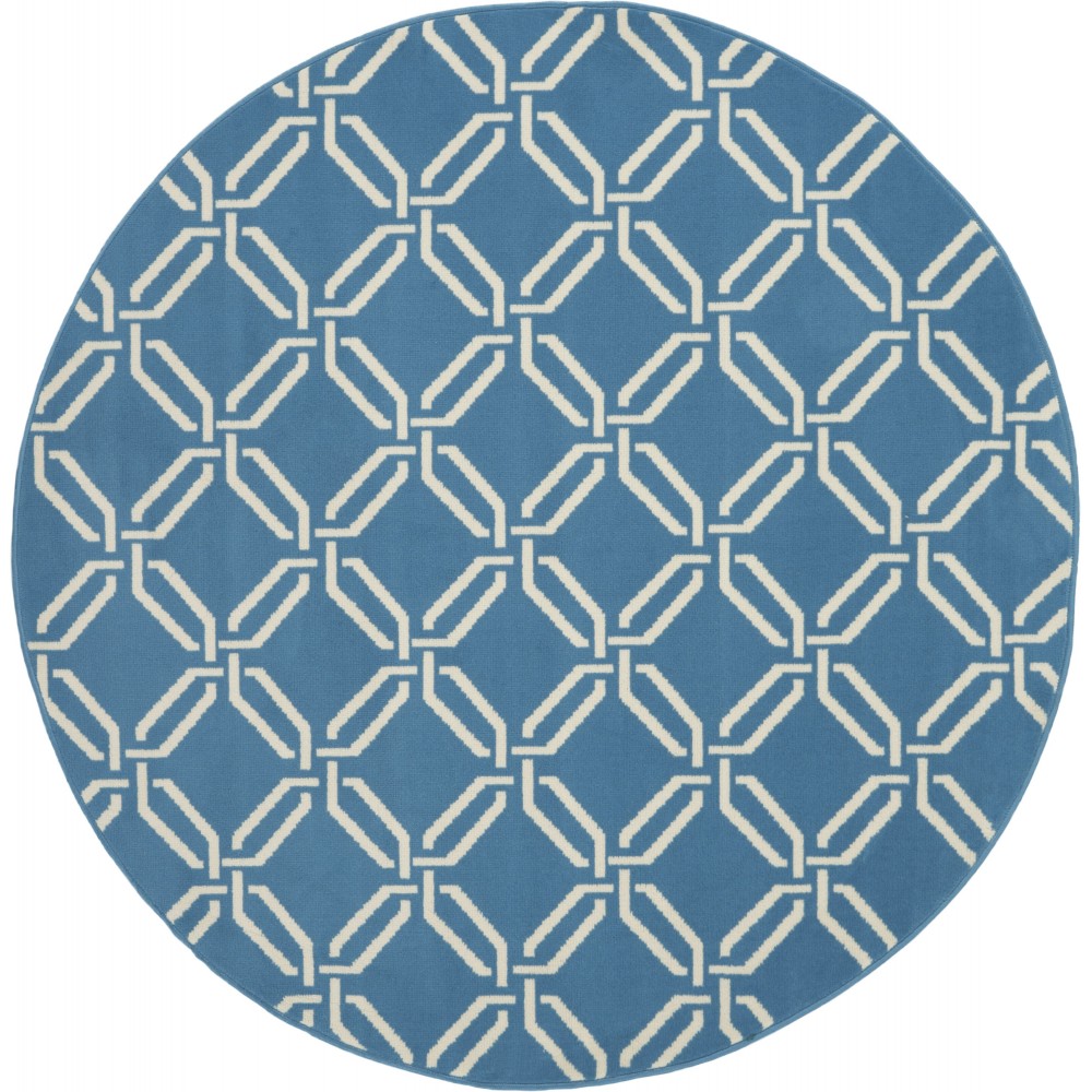 Nourison Jubilant JUB17 Area Rug, Blue, 5'3" x Round