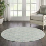 Nourison Jubilant JUB17 Area Rug, Green, 5'3" x Round