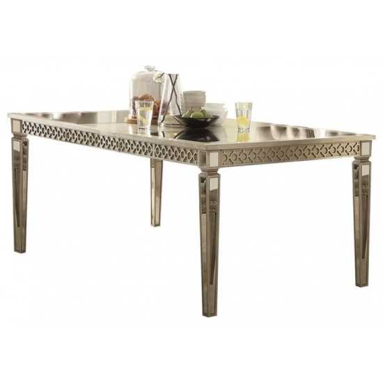 ACME Kacela Dining Table, Mirror & Champagne