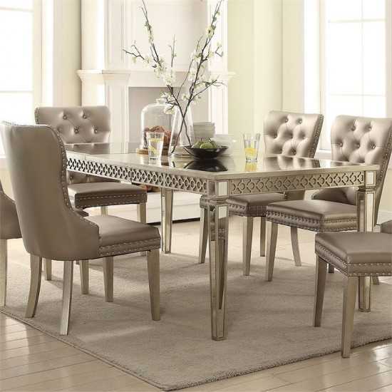 ACME Kacela Dining Table, Mirror & Champagne