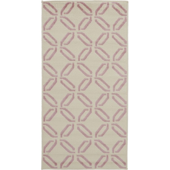 Nourison Jubilant JUB17 Area Rug, Ivory/Pink, 2' x 4'