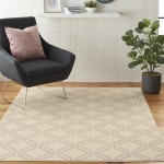 Nourison Jubilant JUB17 Area Rug, Ivory/Pink, 5'3" x 7'3"