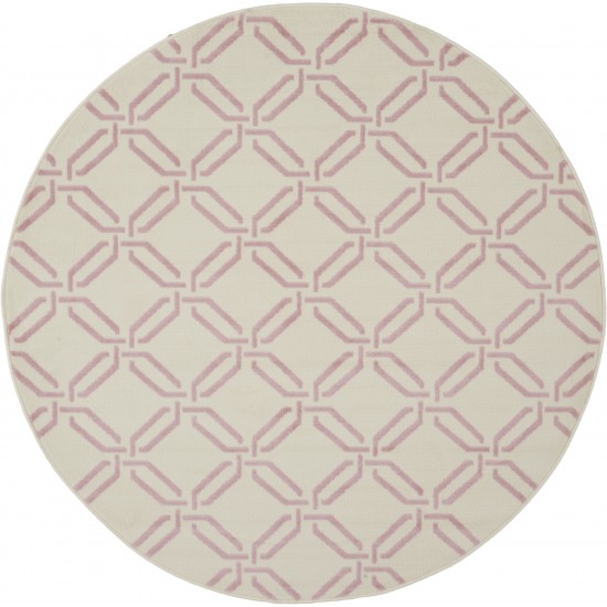 Nourison Jubilant JUB17 Area Rug, Ivory/Pink, 5'3" x Round