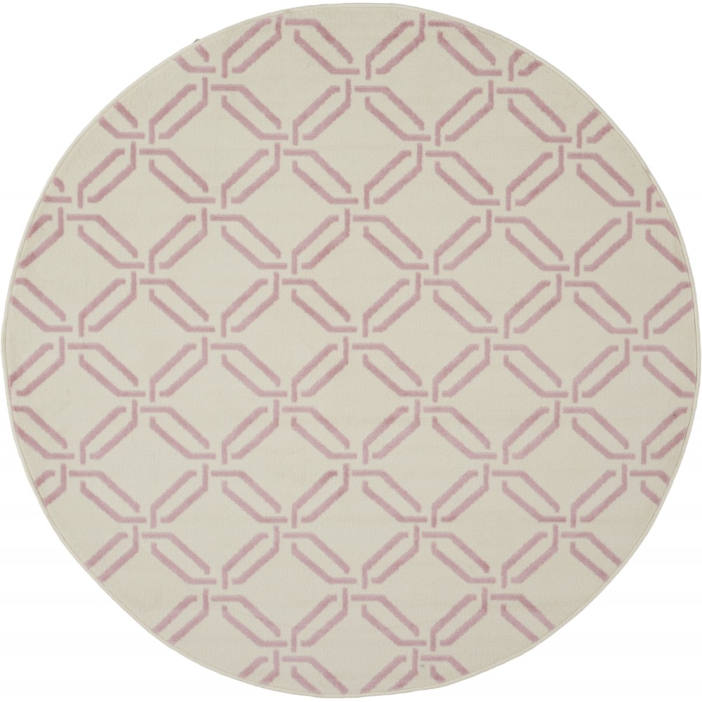 Nourison Jubilant JUB17 Area Rug, Ivory/Pink, 5'3" x Round