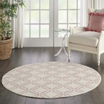 Nourison Jubilant JUB17 Area Rug, Ivory/Pink, 5'3" x Round