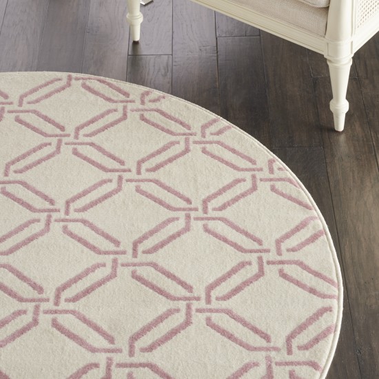 Nourison Jubilant JUB17 Area Rug, Ivory/Pink, 5'3" x Round