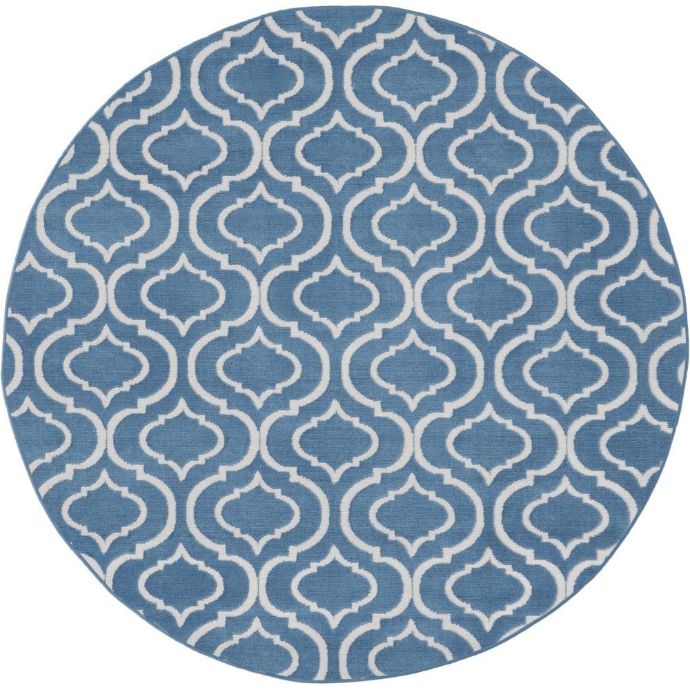 Nourison Jubilant JUB19 Area Rug, Blue, 5'3" x Round