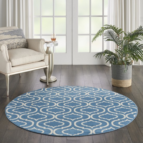 Nourison Jubilant JUB19 Area Rug, Blue, 5'3" x Round