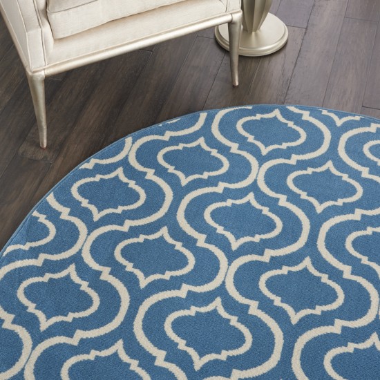 Nourison Jubilant JUB19 Area Rug, Blue, 5'3" x Round