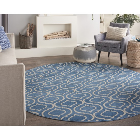 Nourison Jubilant JUB19 Area Rug, Blue, 8' x Round