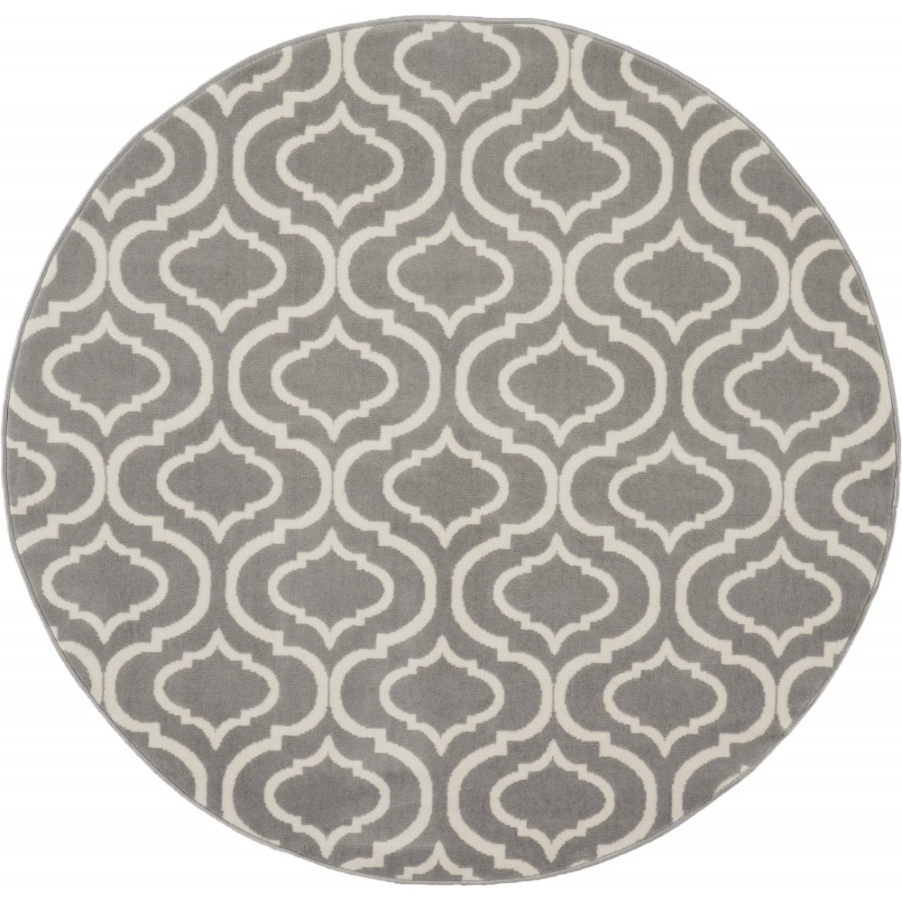 Nourison Jubilant JUB19 Area Rug, Grey, 5'3" x Round Nourison Jubilant JUB19 Area Rug, Grey, 5'3" x Round