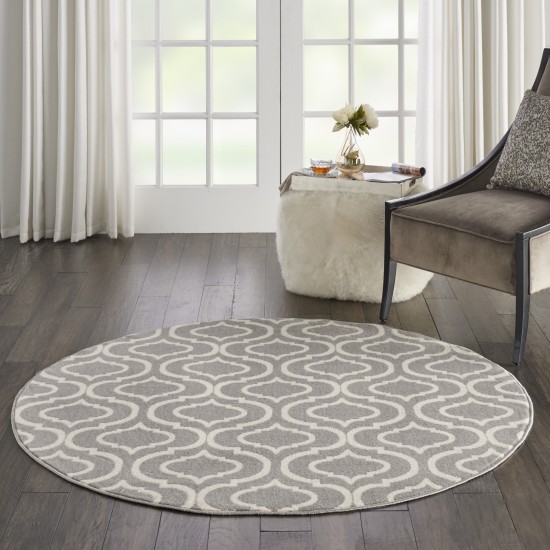 Nourison Jubilant JUB19 Area Rug, Grey, 5'3" x Round