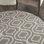 Nourison Jubilant JUB19 Area Rug, Grey, 5'3" x Round