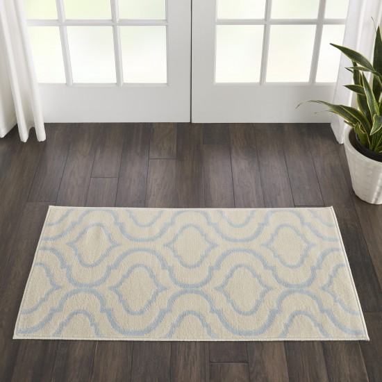 Nourison Jubilant JUB19 Area Rug, Ivory/Blue, 2' x 4'