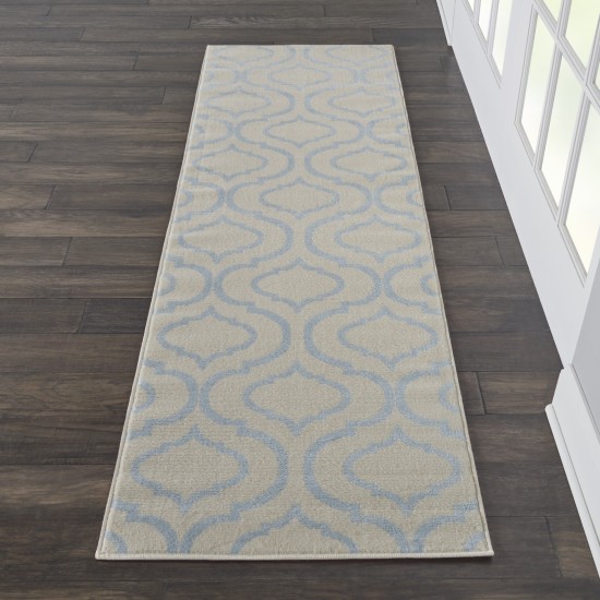 Nourison Jubilant JUB19 Runner Rug, Ivory/Blue, 2'3" x 7'3"