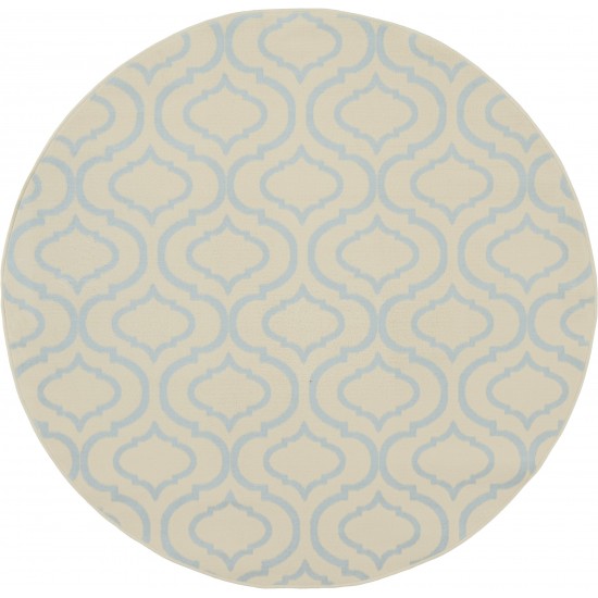 Nourison Jubilant JUB19 Area Rug, Ivory/Blue, 5'3" x Round