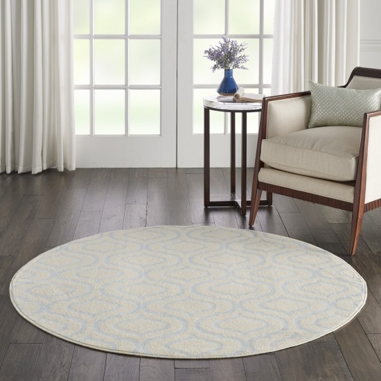 Nourison Jubilant JUB19 Area Rug, Ivory/Blue, 5'3" x Round