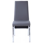 ACME Noland Side Chair (Set-2), Gray PU & Chrome (2Pc/1Ctn)