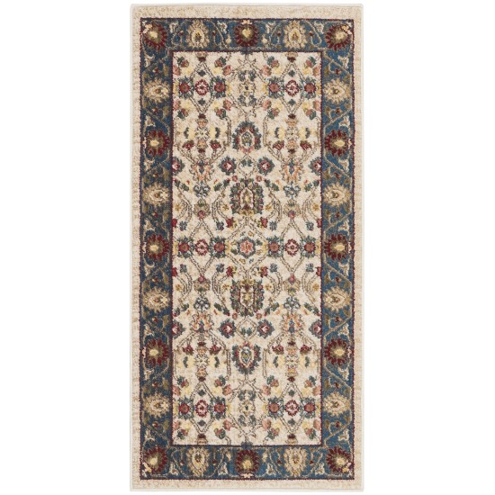 Nourison Karisma KAR01 Runner Rug, Ivory/Blue, 2' x 4'