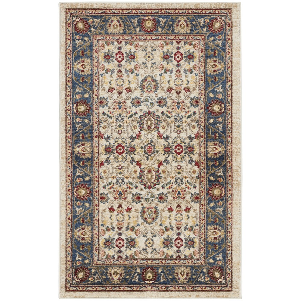 Nourison Karisma KAR01 Area Rug, Ivory/Blue, 3' x 5'