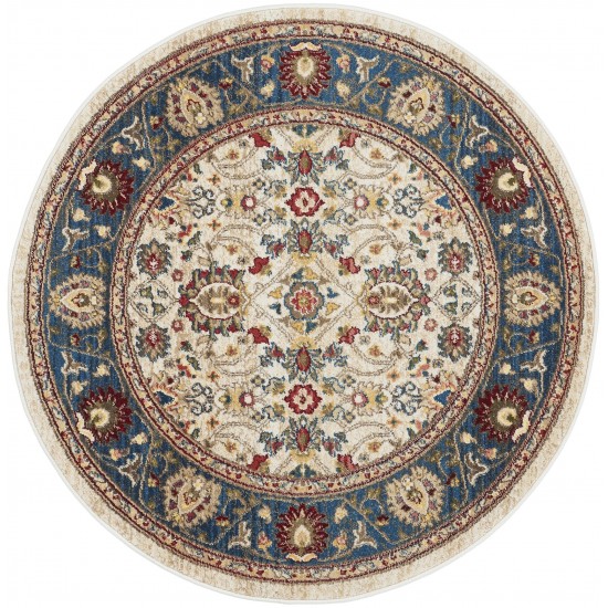 Nourison Karisma KAR01 Area Rug, Ivory/Blue, 4' x Round