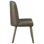 ACME Waylon Side Chair (Set-2), Gray PU & Gray Oak (2Pc/1Ctn)