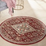 Nourison Karisma KAR02 Area Rug, Brick/Ivory, 4' x Round