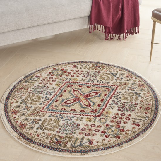 Nourison Karisma KAR02 Area Rug, Ivory, 4' x Round