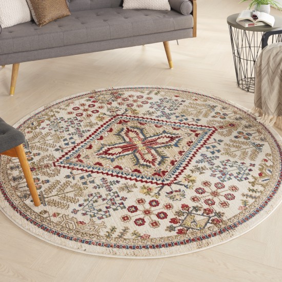 Nourison Karisma KAR02 Area Rug, Ivory, 6' x Round