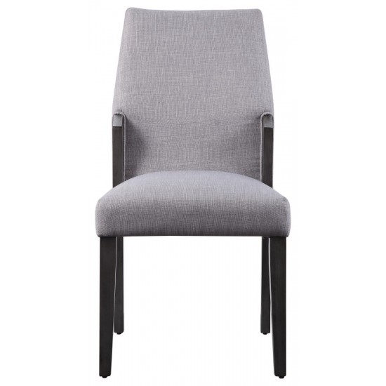 ACME Bernice Side Chair (Set-2), Fabric & Gray Oak (2Pc/1Ctn)