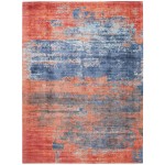 Kathy Ireland Home Safari Dreams KI374 Area Rug, Blue/Brick, 9' x 12'