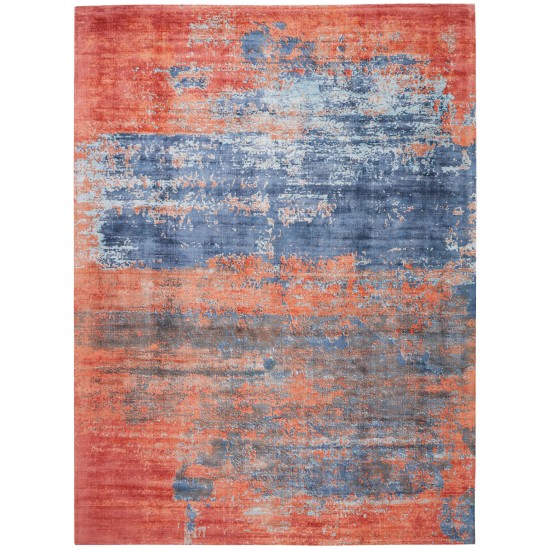 Kathy Ireland Home Safari Dreams KI374 Area Rug, Blue/Brick, 9' x 12'