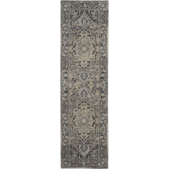 Kathy Ireland Home Moroccan Celebration KI381 Runner Rug, Navy, 2'2" x 7'6"